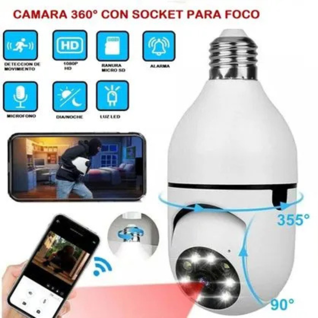 FOCO CAMARA DE SEGURIDAD 360 GRADOS
